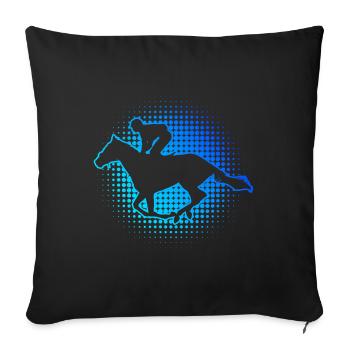 Equestrian Rennreiten Reiter Herren Jagdreiten - Sofakissenbezug 45 x 45 cm - Schwarz - Vorne