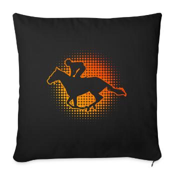 Équitation de course Équitation Dressour Sport équestre - Housse de coussin décorative 45 x 45 cm - noir - Devant
