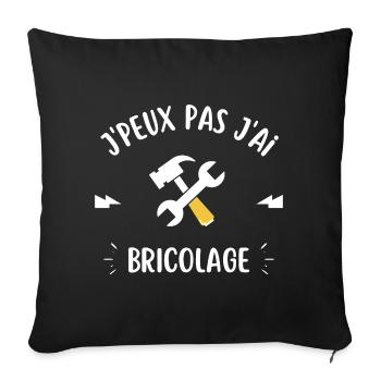 Je peux pas jai bricolage - Housse de coussin décorative 45 x 45 cm - noir - Devant