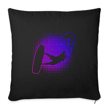 Kiting Kitesurfer Kitesurfing Women Kitesurfing - Sofa pillowcase 17,3'' x 17,3'' (45 x 45 cm) - black - Front