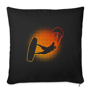 Kite Kitesurfer Men Kitesurfing Kitesurf - Sofa pillowcase 17,3'' x 17,3'' (45 x 45 cm) - black - Front