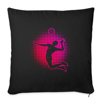 Volley-ball volley-ball volley-ball - Housse de coussin décorative 45 x 45 cm - noir - Devant