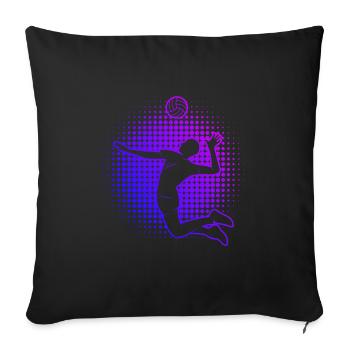 Jeux de volleyball Joueurs de volleyball masculins - Housse de coussin décorative 45 x 45 cm - noir - Devant