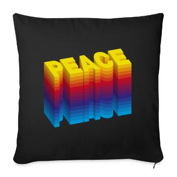 PAIX : une déclaration pour l’amour et l’harmonie - Housse de coussin décorative 45 x 45 cm - noir - Devant
