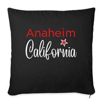 Anaheim California - Housse de coussin décorative 45 x 45 cm - noir - Devant