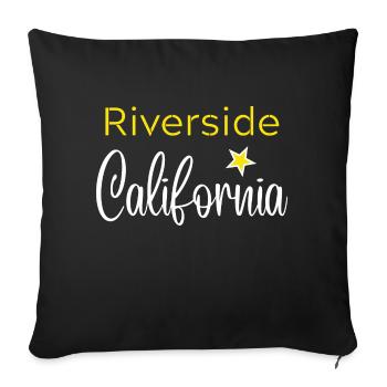 Riverside California - Housse de coussin décorative 45 x 45 cm - noir - Devant