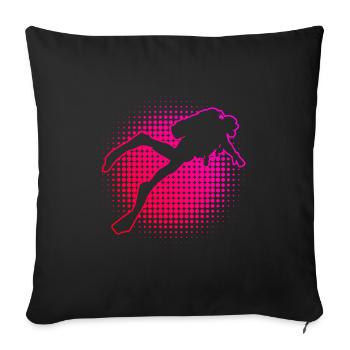 Diving Scuba Diving Diving Scuba Divers - Sofa pillowcase 17,3'' x 17,3'' (45 x 45 cm) - black - Front