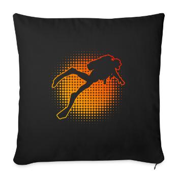 Taucher Scuba Taucher Damen Tauchen Free Dive - Sofakissenbezug 45 x 45 cm - Schwarz - Vorne