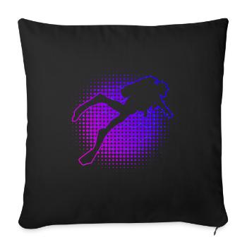 Plongée Scuba Diver Diver Plongée Hommes - Housse de coussin décorative 45 x 45 cm - noir - Devant