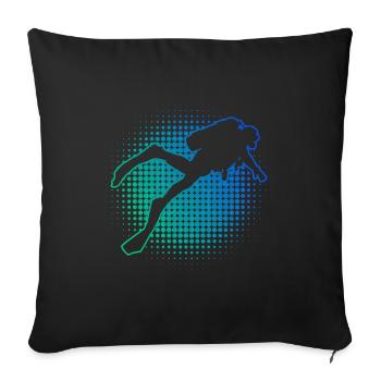 Plongée Hommes Plongée Libre Femmes Plongeurs - Housse de coussin décorative 45 x 45 cm - noir - Devant