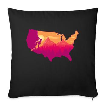 climbing landscape usa map Design - Sofa pillowcase 17,3'' x 17,3'' (45 x 45 cm) - black - Front