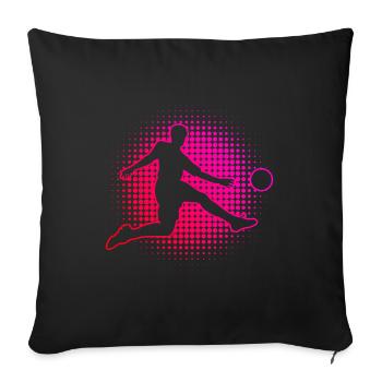 Herren Fussball Damen Fussballspielen Fussballer - Sofakissenbezug 45 x 45 cm - Schwarz - Vorne