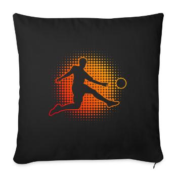 Footballeurs jouant au football Football féminin Football - Housse de coussin décorative 45 x 45 cm - noir - Devant