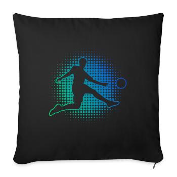Footballers Football Playing Football Women's Football - Sofa pillowcase 17,3'' x 17,3'' (45 x 45 cm) - black - Front