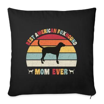Meilleure maman Foxhound américaine jamais amateurs de chiens vintage - Housse de coussin décorative 45 x 45 cm - noir - Devant