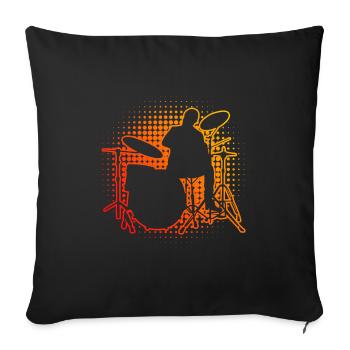 Men's Percussionist Women's Drum Kit Drums - Sofa pillowcase 17,3'' x 17,3'' (45 x 45 cm) - black - Front