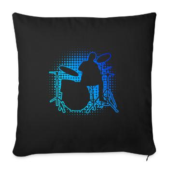 Men's Percussionist Drum Kit Drummer - Sofa pillowcase 17,3'' x 17,3'' (45 x 45 cm) - black - Front