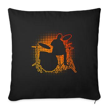 Percussionniste Batterie Batteur Hommes - Housse de coussin décorative 45 x 45 cm - noir - Devant