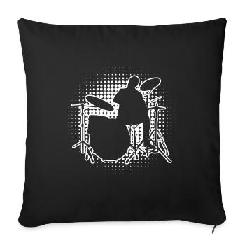 Batterie Batteur Batteur Hommes - Housse de coussin décorative 45 x 45 cm - noir - Devant
