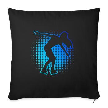 Rollerskate Femmes Roller Skating Roller Patins à roulettes - Housse de coussin décorative 45 x 45 cm - noir - Devant