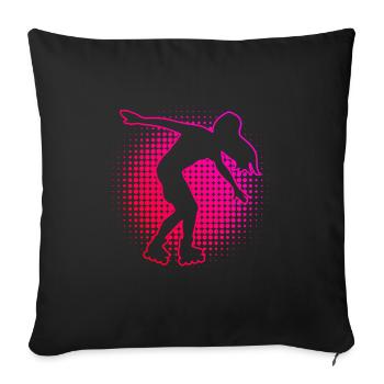 Roller Skating Roller Skate Roller Skating Women - Sofa pillowcase 17,3'' x 17,3'' (45 x 45 cm) - black - Front