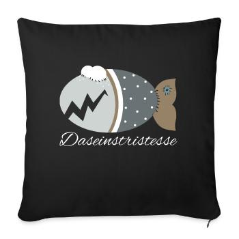 Kuschelfisch Zombiefisch Daseinstristesse Hallowee - Sofakissenbezug 45 x 45 cm - Schwarz - Vorne