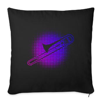 Hommes Femmes Ténor Trombone Brass Band Brass - Housse de coussin décorative 45 x 45 cm - noir - Devant