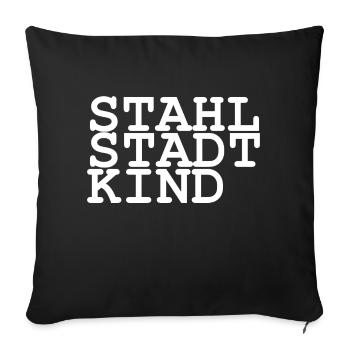 Stahlstadt Kind - Linz - Sofakissenbezug 45 x 45 cm - Schwarz - Vorne