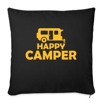 Excursion Happy Camper Motorhome - Sofa pillowcase 17,3'' x 17,3'' (45 x 45 cm) - black - Front