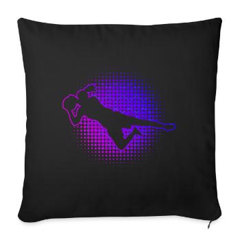 Gardien de but de football Hommes Footballeuse - Housse de coussin décorative 45 x 45 cm - noir - Devant