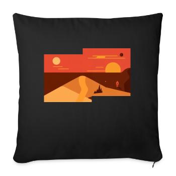 Modern Mars - abstract painting of an AI - Sofa pillowcase 17,3'' x 17,3'' (45 x 45 cm) - black - Front