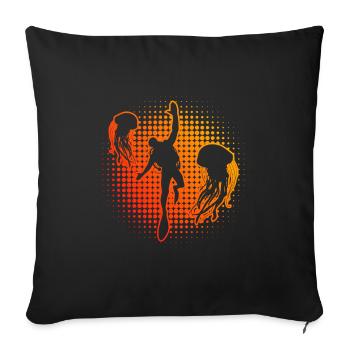 Plongée libre Plongée hommes Plongée sous-marine - Housse de coussin décorative 45 x 45 cm - noir - Devant
