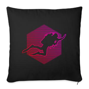 Tauchen Scuba Taucher Diver Plongée Scuba Tauchen - Housse de coussin décorative 45 x 45 cm - noir - Devant
