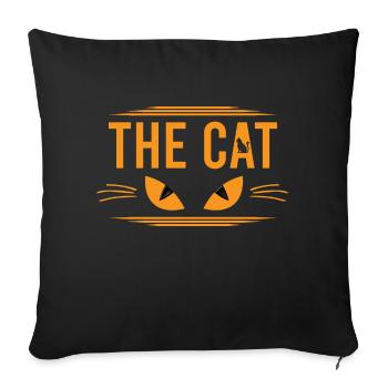 The cat yeux de chat et chat dessiné dans alphabet - Housse de coussin décorative 45 x 45 cm - noir - Devant