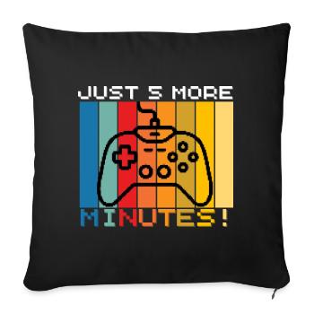 Only 5 minutes left gamers play controller gaming - Sofa pillowcase 17,3'' x 17,3'' (45 x 45 cm) - black - Front