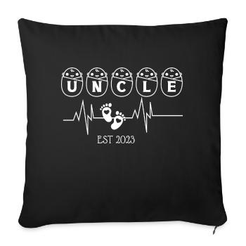Uncle EST 2003 Heartbeat - Sofa pillowcase 17,3'' x 17,3'' (45 x 45 cm) - black - Front