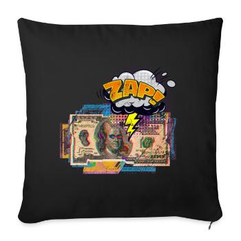 Money Pop Art Retro Comic Aesthetic Dollar Bills F - Sofa pillowcase 17,3'' x 17,3'' (45 x 45 cm) - black - Front