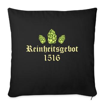 Reinheitsgebot - seit 1516 für Bierliebhaber, - Sofakissenbezug 45 x 45 cm - Schwarz - Vorne