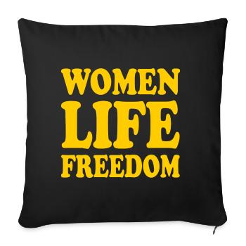 Women life freedom iran - Sofa pillowcase 17,3'' x 17,3'' (45 x 45 cm) - black - Front