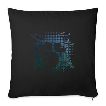 Hommes Batteur Batteur Batteur Kit de batterie - Housse de coussin décorative 45 x 45 cm - noir - Devant