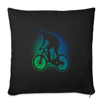Women Mountain Bike Cyclist Mountain Bike - Sofa pillowcase 17,3'' x 17,3'' (45 x 45 cm) - black - Front