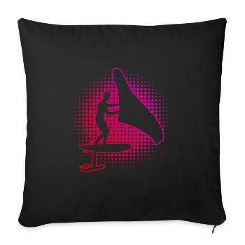 foilwing wingsurf wingsurf men hydrofoil - Sofa pillowcase 17,3'' x 17,3'' (45 x 45 cm) - black - Front