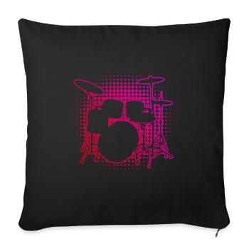 Batteur Hommes Percussionniste Batterie Kit Batterie - Housse de coussin décorative 45 x 45 cm - noir - Devant
