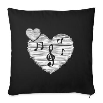 Amateurs de musique sur bande - Housse de coussin décorative 45 x 45 cm - noir - Devant