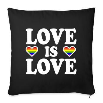 Love is love - Sofakissenbezug 45 x 45 cm - Schwarz - Vorne