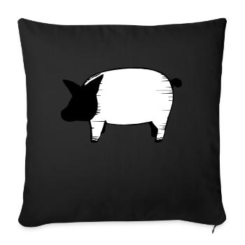 Pig Pigs Pigs Animal Animals Vector 7 - Sofa pillowcase 17,3'' x 17,3'' (45 x 45 cm) - black - Front