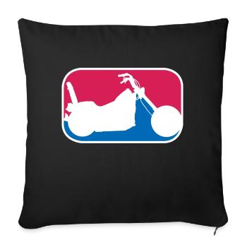 Chopper american Motorrad Highway Biker Geschenk - Sofakissenbezug 45 x 45 cm - Schwarz - Vorne