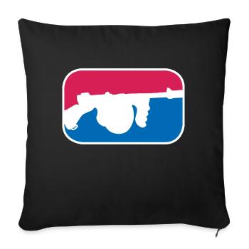 Thompson Maschinenpistole Mafia lustige Geschenk - Sofakissenbezug 45 x 45 cm - Schwarz - Vorne