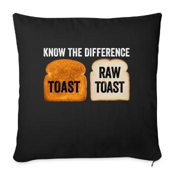 Know The Difference Toast Toast Breakfast lover - Sofa pillowcase 17,3'' x 17,3'' (45 x 45 cm) - black - Front
