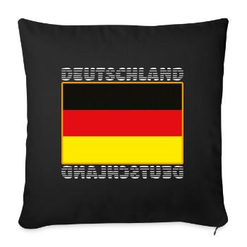 Deutschlandflagge - Deutschland WM / EM Fussball - Sofakissenbezug 45 x 45 cm - Schwarz - Vorne